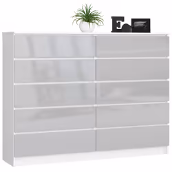 AKORD Furniture Factory OP0LK-10BIAPOLMETAL, Blanc, 10 tiroir(s), Brillant, 16 mm, 71 cm, 400 mm