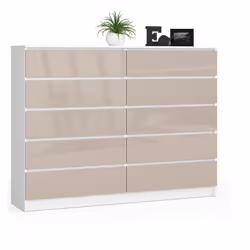 AKORD Furniture Factory OP0LK-10BIAPOLCAPU, Blanc, 10 tiroir(s), Brillant, 16 mm, 71 cm, 400 mm