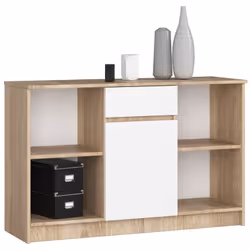 AKORD Furniture Factory OP0LKOMBIASONBIA, Blanc, Chêne, 1 tiroir(s), Mat, 6 étagères, 1 portes(s), 16 mm