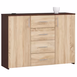 AKORD Furniture Factory OP0LWARBIAWENSON, Chêne, Wenge, 4 tiroir(s), Mat, 4 étagères, 2 portes(s), 16 mm