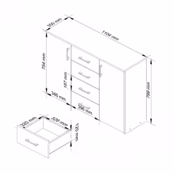 AKORD Furniture Factory OP0LWARCZARPOL Commode