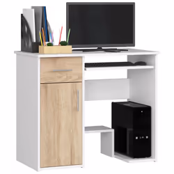 AKORD Furniture Factory IP0PJAYBIASON, Droit, Forme rectangulaire, Mat, Blanc, Couleur chêne, 1 tiroir(s), 500 mm