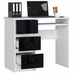 AKORD Furniture Factory IP0PBIULEPOLCZAR bureau d'ordinateur Noir, Blanc