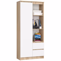 AKORD Furniture Factory RP0PREGDABBIA009, Blanc, Chêne, 7 étagères, Mat, 16 mm, 350 mm, 800 mm