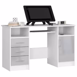 AKORD Furniture Factory IP0PANABIAMETA, Droit, Forme rectangulaire, Brillant, Blanc, 3 tiroir(s), 520 mm