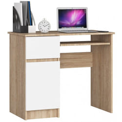 AKORD Furniture Factory IP0PBIUSONBIAPIKSLEW bureau d'ordinateur Blanc, Couleur chêne