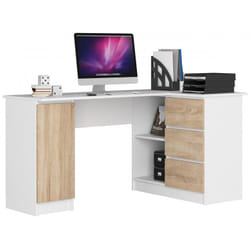 AKORD Furniture Factory IP0PBIUB20BIASON bureau d'ordinateur Blanc, Couleur chêne