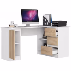 AKORD Furniture Factory IP0PBIUB20BIASON bureau d'ordinateur Blanc, Couleur chêne