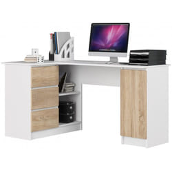 AKORD Furniture Factory IP0PBIUB20LEBIASON bureau d'ordinateur Blanc, Couleur chêne