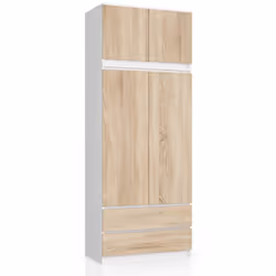 AKORD Furniture Factory SP0PSYSBIASONNADKOM, Blanc, Armoire, 6 étagères, 2 portes(s), Mat, Porte à charnière