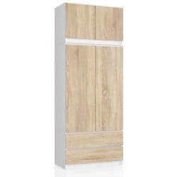 AKORD Furniture Factory SP0PSYSBIASONNADKOM placard et armoire de chambre à coucher 6 étagères 2 portes(s) Blanc