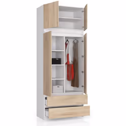 AKORD Furniture Factory SP0PSYSBIASONNADKOM placard et armoire de chambre à coucher 6 étagères 2 portes(s) Blanc