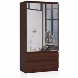 AKORD Furniture Factory SP0PSYSWENLUST, Wenge, Armoire, 4 étagères, 2 portes(s), Mat, Porte à charnière