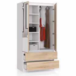 AKORD Furniture Factory SP0PSYSBIASONLUST placard et armoire de chambre à coucher 4 étagères 2 portes(s) Blanc