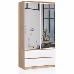 AKORD Furniture Factory SP0PSYSSONBIALUST, Chêne, Armoire, 4 étagères, 2 portes(s), Mat, Porte à charnière