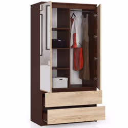 AKORD Furniture Factory SP0PSYSWENSONLUST placard et armoire de chambre à coucher 4 étagères 2 portes(s) Wenge