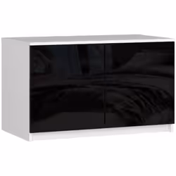 AKORD Furniture Factory SP0PSYSNADCZARPOL, Blanc, Armoire, 2 étagères, 2 portes(s), Brillant, Porte à charnière