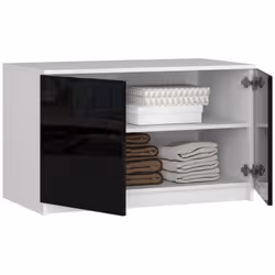 AKORD Furniture Factory SP0PSYSNADCZARPOL placard et armoire de chambre à coucher 2 étagères 2 portes(s) Blanc