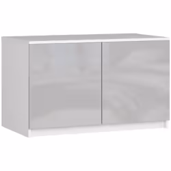AKORD Furniture Factory SP0PSYSNADMETPOL, Blanc, Armoire, 2 étagères, 2 portes(s), Brillant, Porte à charnière