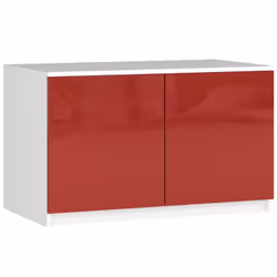 AKORD Furniture Factory SP0PSYSNADCZERPOL, Blanc, Armoire, 2 étagères, 2 portes(s), Brillant, Porte à charnière