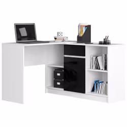 AKORD Furniture Factory OP0LZESCZARPOL, Noir, Blanc, 1 tiroir(s), Brillant, 6 étagères, 1 portes(s), 16 mm