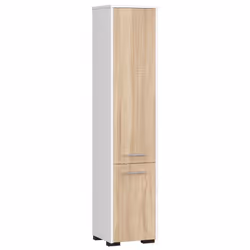 AKORD Furniture Factory OP0LLAZBIASON, Blanc, Sur pied, 5 étagères, 2 portes(s), Mat, Porte à charnière