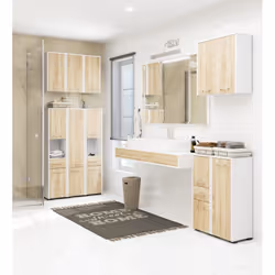AKORD Furniture Factory OP0LLAZBIASON armoire de rangement de salle de bain Blanc - Vue supplémentaire 5