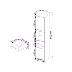 AKORD Furniture Factory OP0LLAZ2DBIASON armoire de rangement de salle de bain Blanc