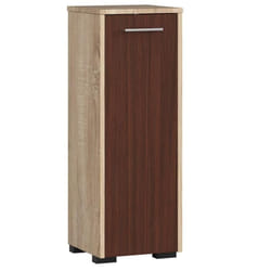 Armoire salle de bains AKORD FIN Chêne Sonoma 30 cm 1 porte façade Wengé 2 étagères 30x30x85 cm