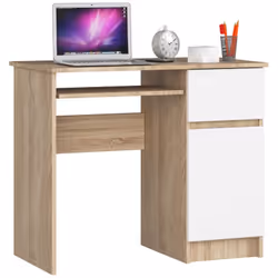 AKORD Furniture Factory IP0PBIUSONBIAPIKSPRA, Droit, Forme rectangulaire, Mat, Blanc, Couleur chêne, 1 tiroir(s), 500 mm