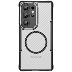 Coque pour Samsung S24 Ultra MagSafe Dos Carbone Antichoc Renforcé Noir
