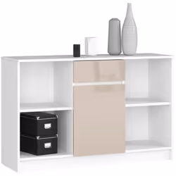 AKORD Furniture Factory OP0LKOMB17CAPPUPOL, Blanc, 1 tiroir(s), Brillant, 6 étagères, 1 portes(s), 16 mm