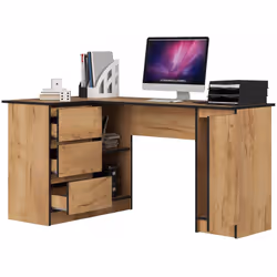 AKORD Furniture Factory IP0PBIUCRA005 bureau d'ordinateur Couleur chêne
