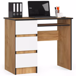 AKORD Furniture Factory IP0PBIUCRABIA009, Droit, Forme rectangulaire, Mat, Blanc, Couleur chêne, 3 tiroir(s), 500 mm
