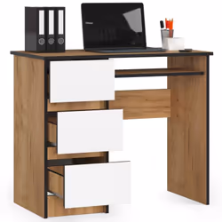 AKORD Furniture Factory IP0PBIUCRABIA009 bureau d'ordinateur Blanc, Couleur chêne