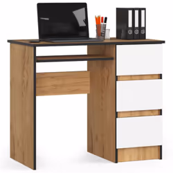 AKORD Furniture Factory IP0PBIUCRABIA008, Droit, Forme rectangulaire, Mat, Blanc, Couleur chêne, 3 tiroir(s), 500 mm