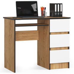 AKORD Furniture Factory IP0PBIUCRABIA008 bureau d'ordinateur Blanc, Couleur chêne