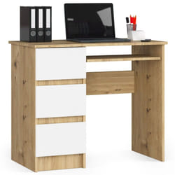 AKORD Furniture Factory IP0PBIUARTBIA009 bureau d'ordinateur Blanc, Couleur chêne