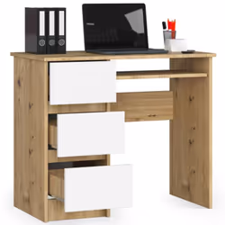 AKORD Furniture Factory IP0PBIUARTBIA009 bureau d'ordinateur Blanc, Couleur chêne