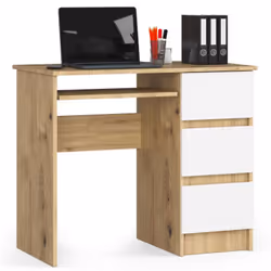 AKORD Furniture Factory IP0PBIUARTBIA008, Droit, Forme rectangulaire, Mat, Blanc, Couleur chêne, 3 tiroir(s), 500 mm
