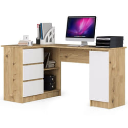 AKORD Furniture Factory IP0PBIUARTBIA005 bureau d'ordinateur Blanc, Couleur chêne