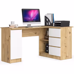 AKORD Furniture Factory IP0PBIUARTBIA006, Coin, Mat, Blanc, Couleur chêne, 3 tiroir(s), 850 mm, 1550 mm