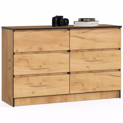 AKORD Furniture Factory OP0LK-120SZ6CRA, Chêne, 6 tiroir(s), Mat, 16 mm, 51 cm, 400 mm