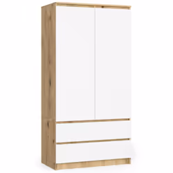 AKORD Furniture Factory SP0PSYSARTBIA010, Chêne, Armoire, 4 étagères, 2 portes(s), Mat, Porte à charnière