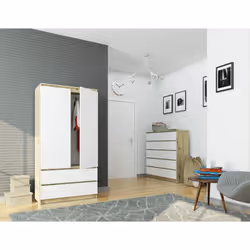 AKORD Furniture Factory SP0PSYSARTBIA010 placard et armoire de chambre à coucher 4 étagères 2 portes(s) Chêne - Vue supplémentaire 4