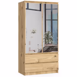 AKORD Furniture Factory SP0PSYSARTLUST, Chêne, Armoire, 4 étagères, 2 portes(s), Mat, Porte à charnière