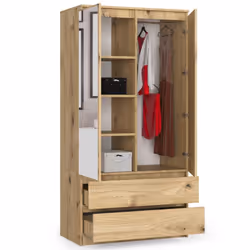 AKORD Furniture Factory SP0PSYSARTLUST placard et armoire de chambre à coucher 4 étagères 2 portes(s) Chêne