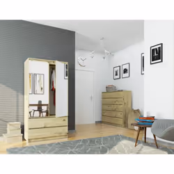 AKORD Furniture Factory SP0PSYSARTLUST placard et armoire de chambre à coucher 4 étagères 2 portes(s) Chêne - Vue supplémentaire 4
