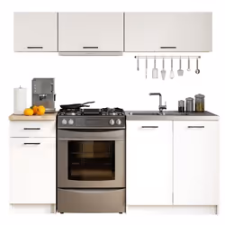 Ensemble De Cuisine AKORD OLIWIA G1 Blanc 180 cm 6 portes 1 tiroir façade Blanche 6 étagères 180x46x174 cm