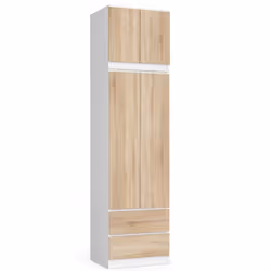 AKORD Furniture Factory SZCLPS60NADBIASON, Blanc, Armoire, 3 étagères, 2 portes(s), Mat, Porte à charnière